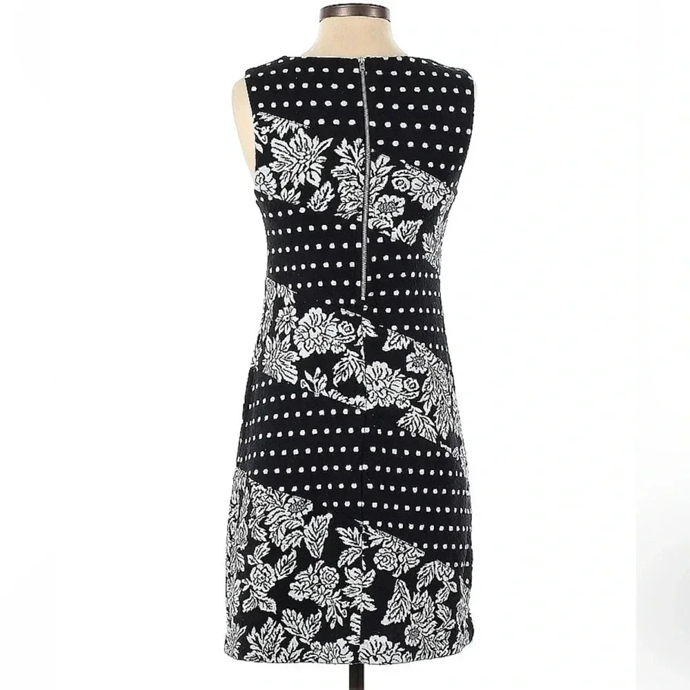 Anthropologie | Maeve Effemy Jacquard Shift Dress Size XS Floral Polka Dot - Picture 4 of 6
